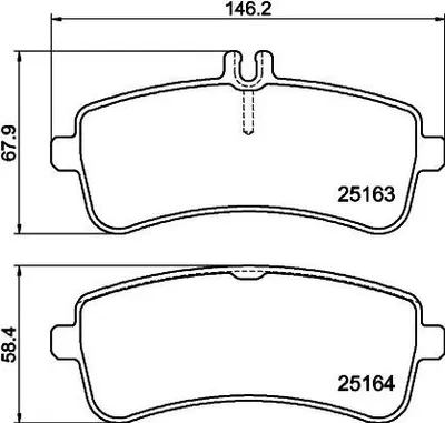Produktbild von HELLA Bremsbeläge Satz Hinten Bremsklötze passend für MERCEDES-BENZ S-Klasse Limousine (W222, V222, X222) 8DB 355 021-521
