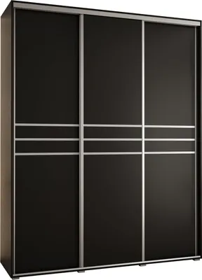 Produktbild von MEBLE KRYSPOL Cannes 10 Schrank mit 3 Schiebetüren - 205,2x200x60 cm - Schwarz Schwarz Silber