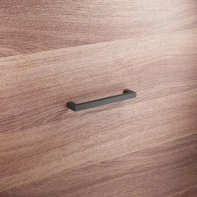 Immagine prodotto di Maniglia per mobili in acciaio inossidabile, distanza tra i fori di 160 mm, finitura nera opaca