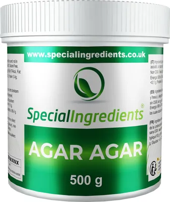Image de Special Ingredients Poudre d'agar agar 500 g - Alternative végétalienne à la gélatine, gélifiant naturel, qualité alimentaire