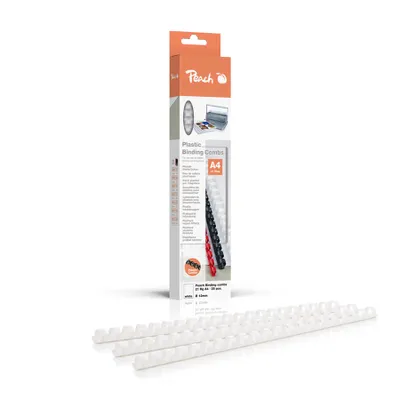 Produktbild von Peach Binderücken 21 Rg A4 12mm weiß retail