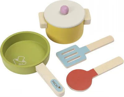 Produktbild von Micki Holz-Kochset Spielzeug - bunte Küchenset für Kinder