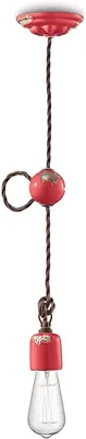 Produktbild von Aufhängung Vintage Keramik Rot 1 Licht E27
