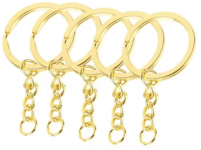Produktbild von Goldfarbene Schlüsselanhänger – 25 Stück – 25 mm Durchmesser – Schlüsselanhänger – Schlüsselanhänger – Schlüsselanhängerringe – CHPN