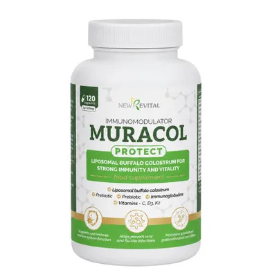 Produktbild von Muracol Protect – liposomales Büffelkolostrum mit Probiotika – 120 Kapseln