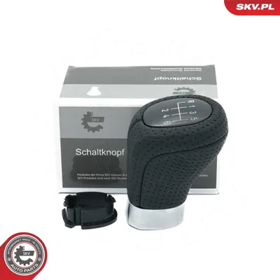 Obrázok produktu pre ESEN SKV hlavica radiacej páky, čierno-strieborná kožená, 6-stupňová, pre BMW 3 Touring (E91), 3 Sedan (E90), 3 Sedan (E46) a 1 Hatchback (E87)