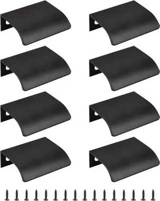 Obrázek produktu pro Černá mini rukojeť - Moderní design - 8 kusů - Hliník