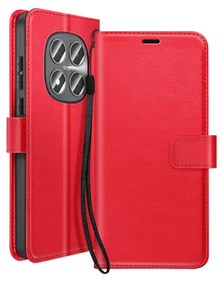 Obrázek produktu pro Mayaxess, pouzdro na peněženku s poutkem a stojánkem pro Redmi Note 15 Pro 5G, červené