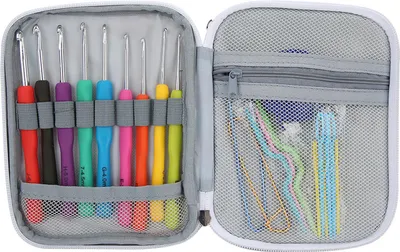 Image de Qcwwy Kits d'outils à tricoter avec mémoire de poche - Plusieurs outils inclus - Aidez les amateurs de tricot ou les amateurs de cuisine avec des outils fantastiques