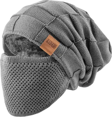 Produktbild von Warme, gestrickte Wintermütze im lässigen Stil, uni, einheitsgröße