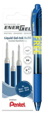 Image de Pentel LR7-3C-PROMO Recharge d'encre liquide Pentel LR7 pour roller, PROMO-Pack, bleu