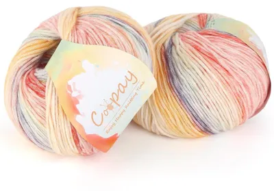 Image de Fil à tricoter dégradé de couleurs, lot de 2 pelotes, 100g par pelote, 219m par pelote, composition : 50% coton, 50%.polyacrylique, idéal pour les couvertures, les écharpes et les plaids