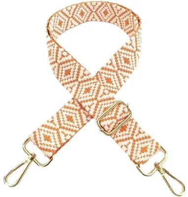 Zdjęcie produktu dla Szelka do torebki – szerokość 3,8 cm, długość 80-130 cm, z karabińczykiem w złotym kolorze