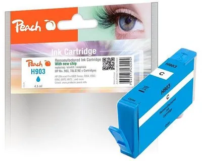 Zdjęcie produktu dla Peach PI300-854, Standardowa wydajność, Cyjan, 5,2 ml, 1 szt., 500 stron(y), Jednopak