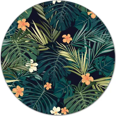 Produktbild von Glas-Herdabdeckplatte Glaskeramikkochfeld-Abdeckung Schneideplatten - 40 cm - Blumen und Blätter