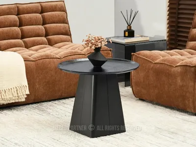 Produktbild von Designer-Couchtisch HAPR – Rauchglas / Schwarz