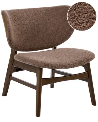 Produktbild von BELIANI Sessel Taupe Bouclé Gepolstert ohne Armlehnen Dunkle Holzbeine Polstersessel Loungesessel Wohnzimmer