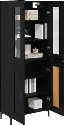 Produktbild von vidaXL Highboard 2 pcs Schwarz Eichen-Optik Holzwerkstoff