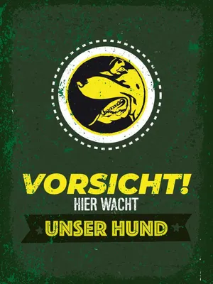 Produktbild von vianmo Holzschild 40x30 cm Vorsicht hier wacht unser Hund Tier Haustier