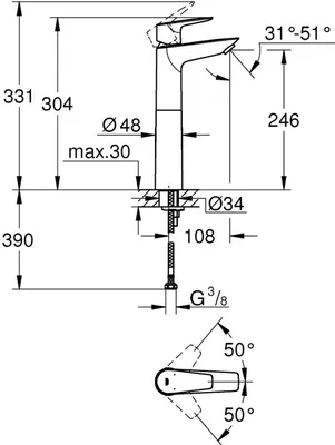Produktbild von GROHE BauEdge, Chrom