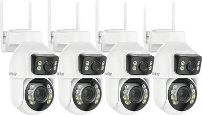Zdjęcie produktu dla Kamera bezpieczeństwa PTZ, 12-krotny zoom optyczny, śledzenie osób za pomocą sztucznej inteligencji, 4 sztuki