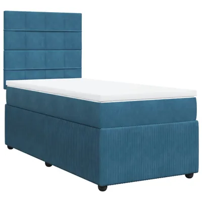 Produktbild von Boxspringbett mit Matratze Dunkelblau 90x200 cm Samt