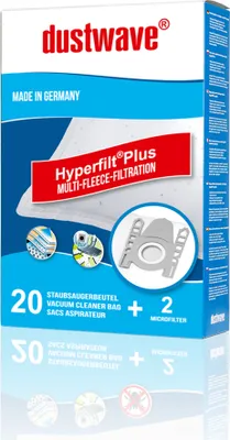 A product package for vacuum cleaner bags and microfilters.