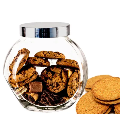 Image de BigDean : bocal à bonbons de 2 litres avec couvercle à vis - Grand bocal à bonbons - Pour les bonbons, les biscuits, la conservation de la farine et les épices - Fabriqué en Allemagne