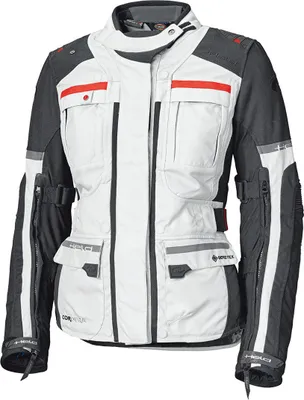 Image de Veste textile moto Held Carese Evo GTX pour femme, gris clair/rouge, S