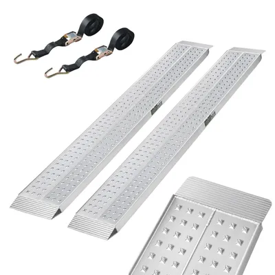 Produktbild von TRUTZHOLM 2x Auffahrrampen 200 x 28 cm 540 kg Alu gelocht starr Verladerampen Motorradrampen grau