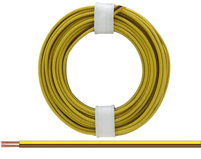 Produktbild von Zwillingslitze isoliert, 2x0,14mm, 5m - Farbe: gelb, braun