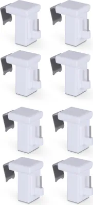 Produktbild von Klemmträger Weiß 8er-Pack, Fensterhaken Dekohaken für Fensterdekoration und Vitragestangen, kein Bohren oder Kleben, für 10–27 mm Rahmenstärke