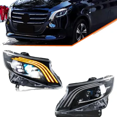 Zdjęcie produktu dla Zespół reflektorów, technologia w pełni LED, materiał z tworzywa sztucznego, kompatybilny z Mercedes-Benz Vito Metris 2016–2023, sekwencyjne kierunkowskazy