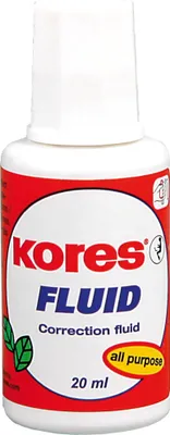 Produktbild von KORES Korrekturmittel Fluid KF66101 20ml Pinsel weiß Packung mit 10 Stück