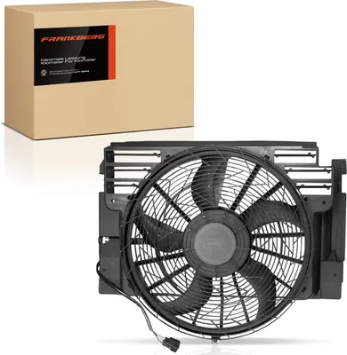 Image de Frankberg 1x Ventilateur de radiateur simple avec cadre de ventilateur de radiateur BMW E53 X5 2000-2006 3.0L 4.4L 4.6L 4.8L