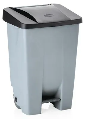 Produktbild von 2x Tretabfallbehälter blau 80 L Mülleimer mit 2 Rollen, Polyethylen