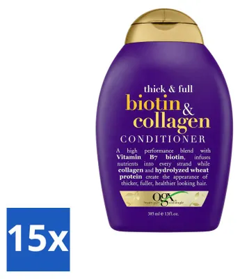 Produktbild von 15 x OGX Biotin + Collagen Conditioner für feines Haar - 385 ml - Vorteilspackung - 15 Stücke