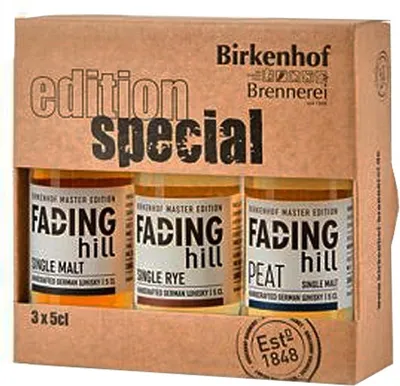 Produktbild von Birkenhof Brennerei Whisky Tasting Set - Fading Hill, 45-46% Vol. - 3 x 50ml