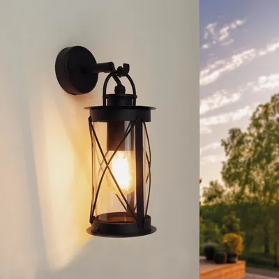 Produktbild von Ledvion Wandleuchte Außen, Schwarz, E27-Fassung, IP44, Außenlampe, Außenbeleuchtung, Gartenbeleuchtung, Wandbeleuchtung, Außenwandleuchte, Wandlampe