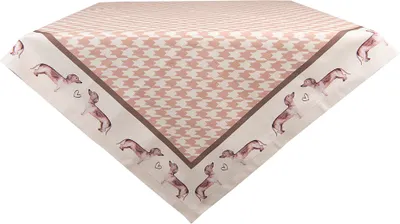 Immagine prodotto di Tovaglia Clayre & Eef 100x100 cm in cotone marrone Bassotto