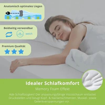 Produktbild von ergonomischer Viscoschaum Topper, 100 x 200 cm, für alle Matratzen, Bodyprotect
