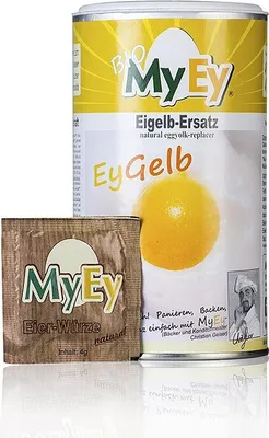 Produktbild von MyEy EyGelb Eigelb-Ersatz für Hühnerei, vegan, kräftig in Farbe und Geschmack