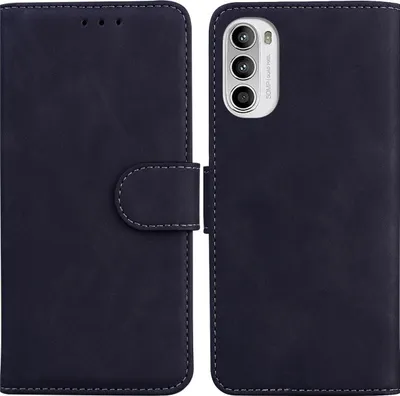 Zdjęcie produktu dla Pokrowiec König Design kompatybilny z etui na telefon Motorola Moto G62 5G ze skóry syntetycznej - Etui na telefon czarny
