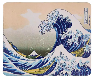 Imagen del producto de Alfombrilla para ratón con el diseño de "La Gran Ola de Kanagawa" de Katsushika Hokusai, de 21,6 cm x 17,8 cm