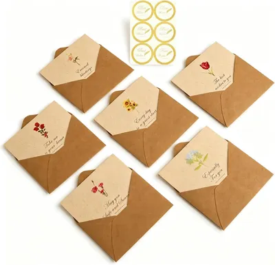 Immagine prodotto di Biglietti di ringraziamento con motivi floreali, confezione da 12, dimensioni 10x10 cm, inclusi buste, ideali per eventi e celebrazioni