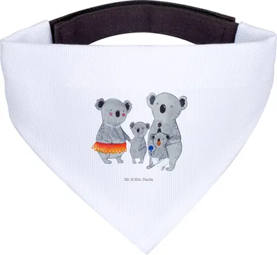 Produktbild von Mr. & Mrs. Panda Halstuch Hund Koala Familie - Weiß - Geschenk, Für Hunde, Hundehalstuch, Hundeschal, Papa, Tuch, Muttertag, Koalas, Family, Kinder