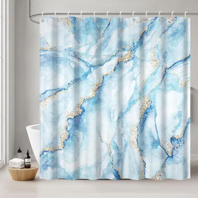 Obrázek produktu pro Omgoods – Moderní závěs do sprchy s motivem mramoru, rozměry 180 x 220 cm