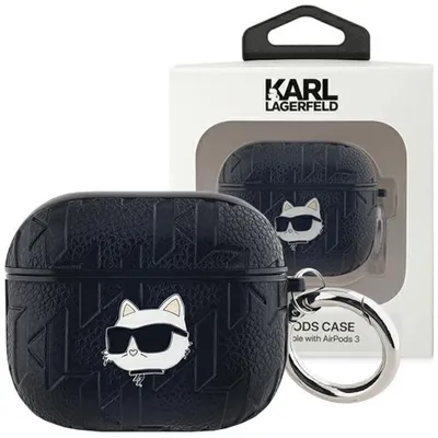 Produktbild von Karl Lagerfeld, Hülle für AirPods 3 mit Choupette Prägung, Schwarz