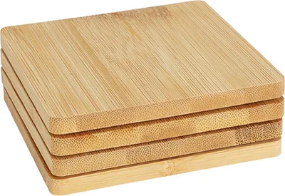 Image de Excellent Houseware | Set de dessous de verre - 4 pièces - Bambou - Pratique et élégant pour la cuisine et la table