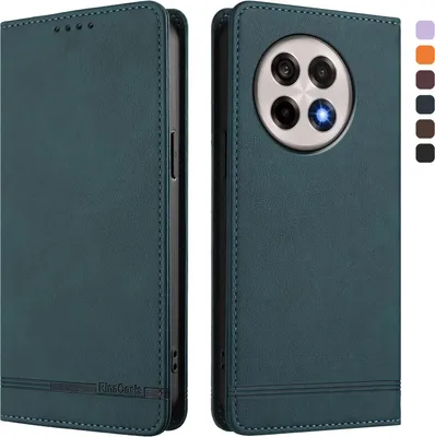 Produktbild von Hülle für OnePlus 13R, Retro Kunstleder Ständer Klapphülle mit Kartenfächer und Magnetische Grün